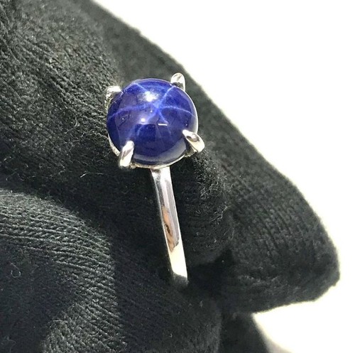 Anello zaffiro stella blu