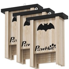 PawHut Set Bat Box con 3 Casette per Pipistrelli in Legno di Abete, 18x6x22.5cm