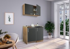 Cucina Mini Cucina Singola Cucinino Pantry Rovere Grigio Levin 100 CM respekta