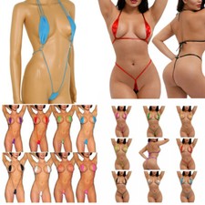 Reggiseno donna micro perizoma mini bikini costume da bagno perizoma intimo set lingerie