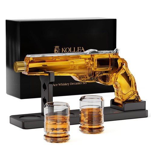 Gun whisky decanter set per - gun,