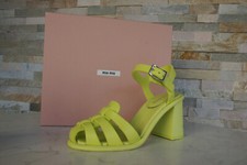 Miu Tg. 38 Sandaletten Sandali Scarpe 5X756D Limone Nuovo Origin.
