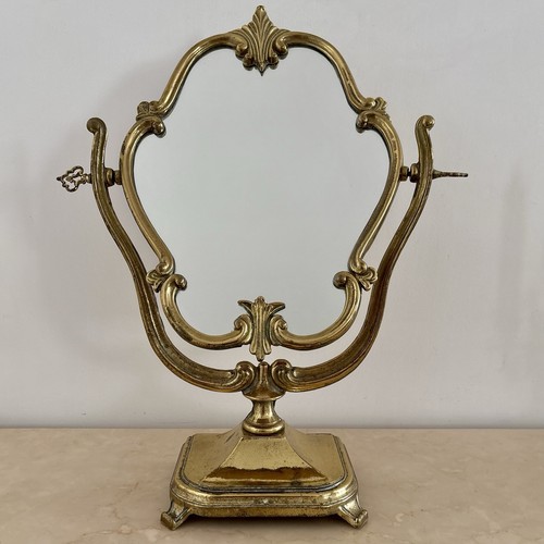 Specchio vintage ornato ottone