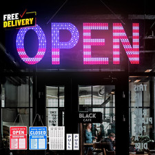 Insegna Aperta LED Grande 40x14 Ultra Luminosa Regolabile con Modalità per Vetrina...