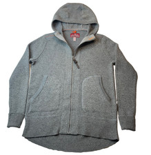 Parajumpers Maglione Full Zip Nanavut Donna M - Maglia Misto Lana Lungo Grigio con Cappuccio