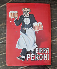 Insegna pubblicitaria in latta Birra Peroni grandi dimensioni Targa Tabella