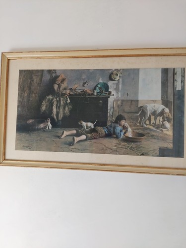 Stampa antica del 900 scena - stampa,