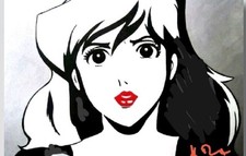  Quadro    Margot Dipinto A mano Pop Art  80x50 CM X 4 BORDO DIPINTO 