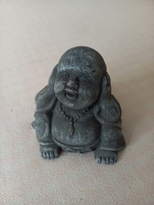 Statuina Buddha Non Sento In Pietra Naturale Colore Grigio 