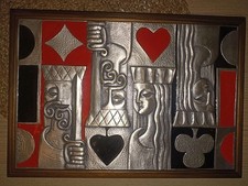 SCATOLA CARTE DA GIOCO ARGENTO 925 OTTAVIANI FICHES ANNI 60 RARA