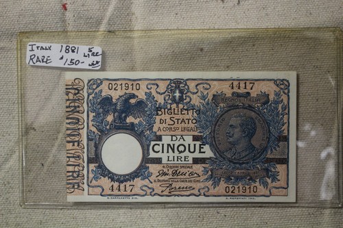 1881 italy lira - crisp, au/unc