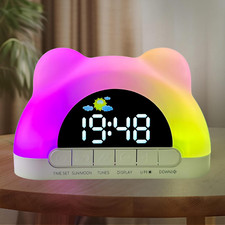Sveglia per Bambini, Sveglia Digitale Da Comodino Con Wake up Light Rumore Bianc