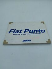 Libretto Uso Manutenzione Auto Epoca Manuale  Fiat Punto Ricambi Assistenza 