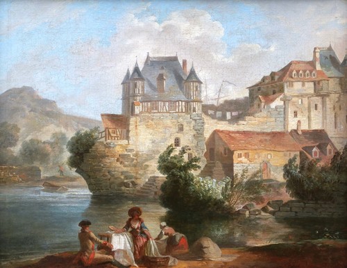 Dipinto antico paesaggio - antico,