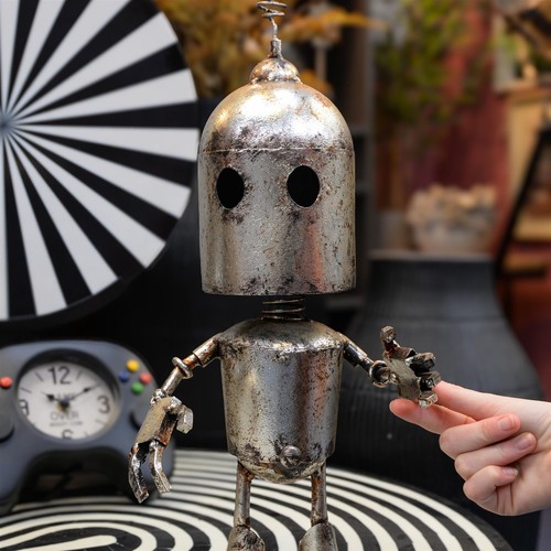 Robot metallo argento