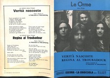 Spartito musicale - Orme - - Verità nascoste / Regina al troubadour - -  1977
