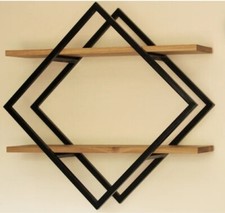 Libreria scaffale mensole in legno e ferro 2 ripiani   industriale  vintage  