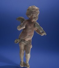 🌈 Antica scultura in antimonio angelo Putto con violino fine 800 🇮🇪