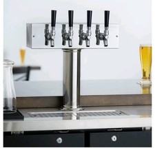 Talos T Style Piedistallo Tiraggio Torre Birra 3" Ottone Cromato 4 Rubinetti 178TowerQuad