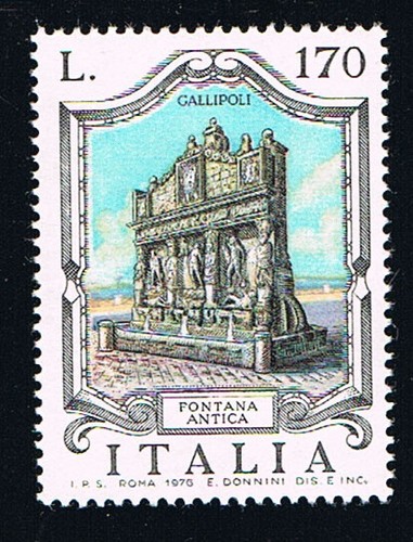 Italia francobollo fontana - 1,