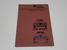 ALFA ROMEO 2600 SPRINT 26  SZ BROCHURE RISERVATA ALL'ORGANIZZAZIONE DI VENDITA