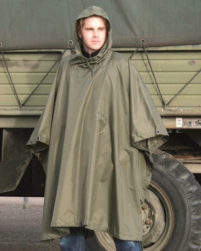 Poncho tinta unita - , oliva