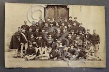 Fotografia d'epoca aristotipo militaria uniformi gruppo soldati artiglieria 1895