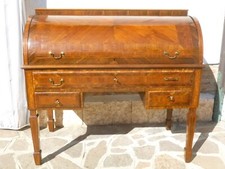 Antico Scrittoio Rullo intarsiato Luigi XVI Lombardia Pronto Ep '700 Ribalta