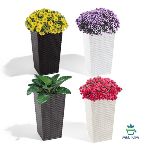 Fioriera effetto rattan