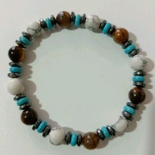 Bracciale Uomo In Pietra Dura Artigianale Nuovo Modello Elastico 