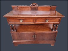 CREDENZA SERVANTE IN MOGANO INTEGRA ORIGINALE EPOCA XIX SECOLO RESTAURATA