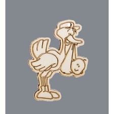 12X CICOGNA in legno 4 cm