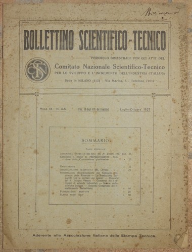 Bollettino scientifico tecnico - bollettino,