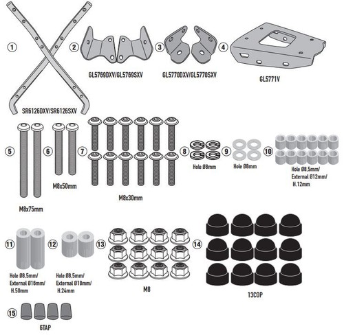 Kit attacco givi sr6126 per - kit,