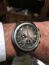 TISSOT Navigator, cronografo automatico in acciaio, cal. Lemania 1341, anni '70.