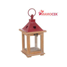 LANTERNA Portacandela legno metallo riosso h26 cero natale cuore