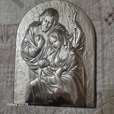QUADRO SACRO CAPOLETTO SACRA FAMIGLIA  ARGENTO  Cm.24x18