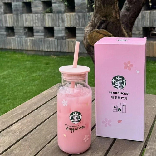 Starbucks pink cherry - starbucks, blossom