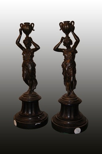 Coppia antiche statuette - coppia,