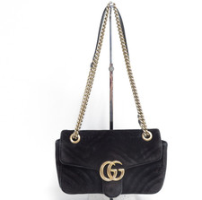 Autentica borsa a tracolla Gucci GG Marmont punto V scamosciata catena #43127