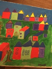 QUADRO DIPINTO A MANO ACRILICO SU TELA cm 40 x 40