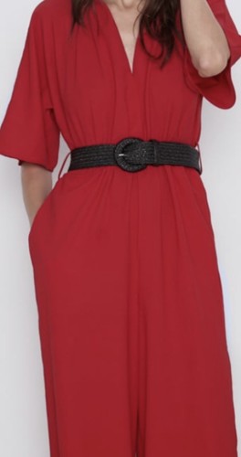 Zara red long jumpsuit - red,