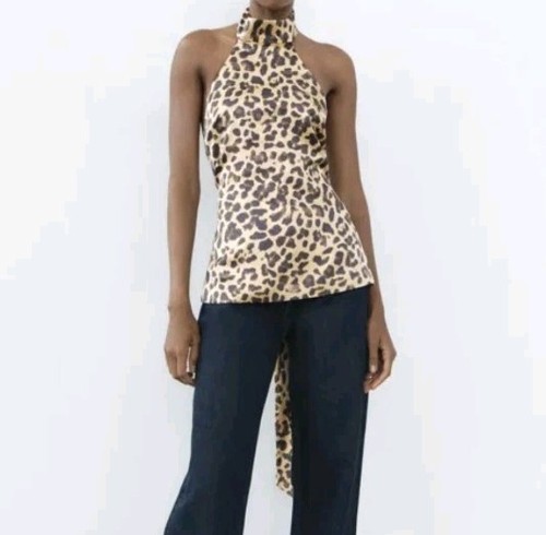 Top zara halter collo stampa - top,