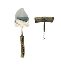 Stavanger antico set 2 pezzi taglia tartufo, formaggio con cavatappi. Vintage