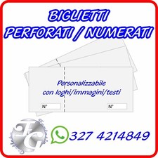 BIGLIETTI PERFORATI/NUMERATI - A COLORI BLOCCHETTO RIFFA LOTTERIA PERSONALIZZATI