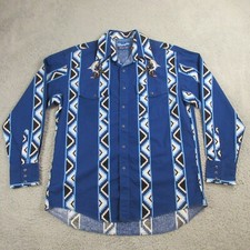 Camicia vintage Wrangler uomo western azteca taglia L ricamata squalo King Kong Gaucho