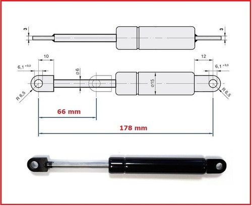 Pistone pistoncino molla gas - a,