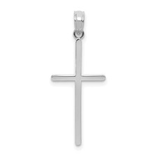 10k White Gold Polished Cross