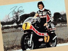 Barry SHEENE (3) OTTIMO - foto cartolina - copia stampa - 18 x 13 + moto FIRMATA - cartolina