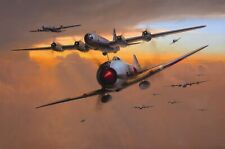 Threatening Skies di Richard Taylor Aviation Art firmato dai piloti Pacific B-29